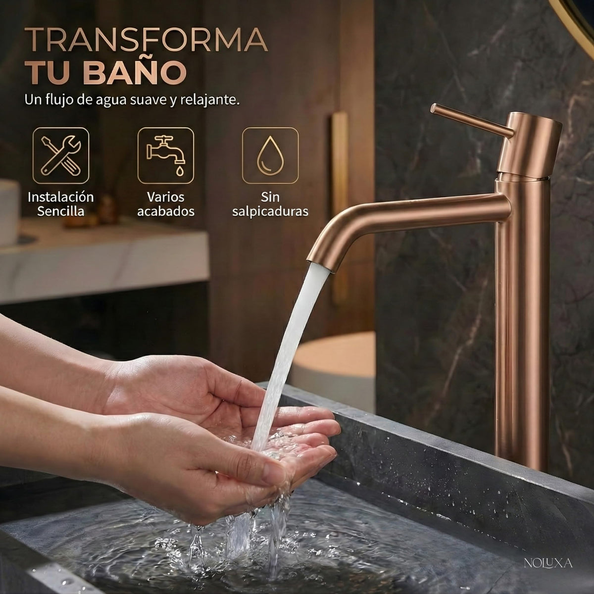GRIFO LAVABO CAÑO ALTO MONOMANDO SERIE MONZA