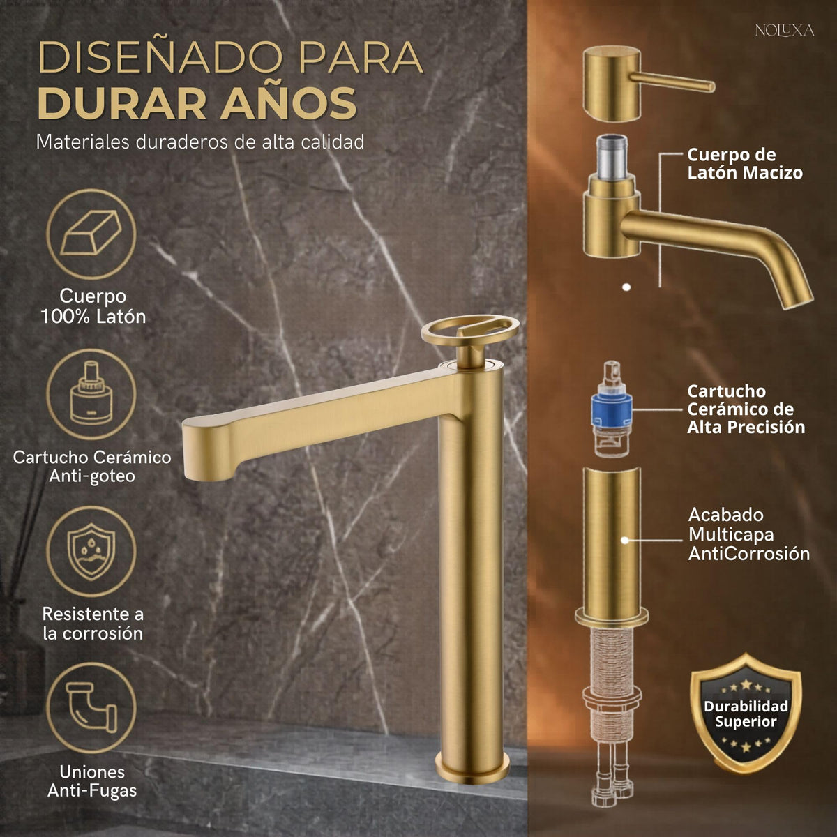 GRIFO LAVABO CAÑO ALTO MONOMANDO SERIE OLIMPO