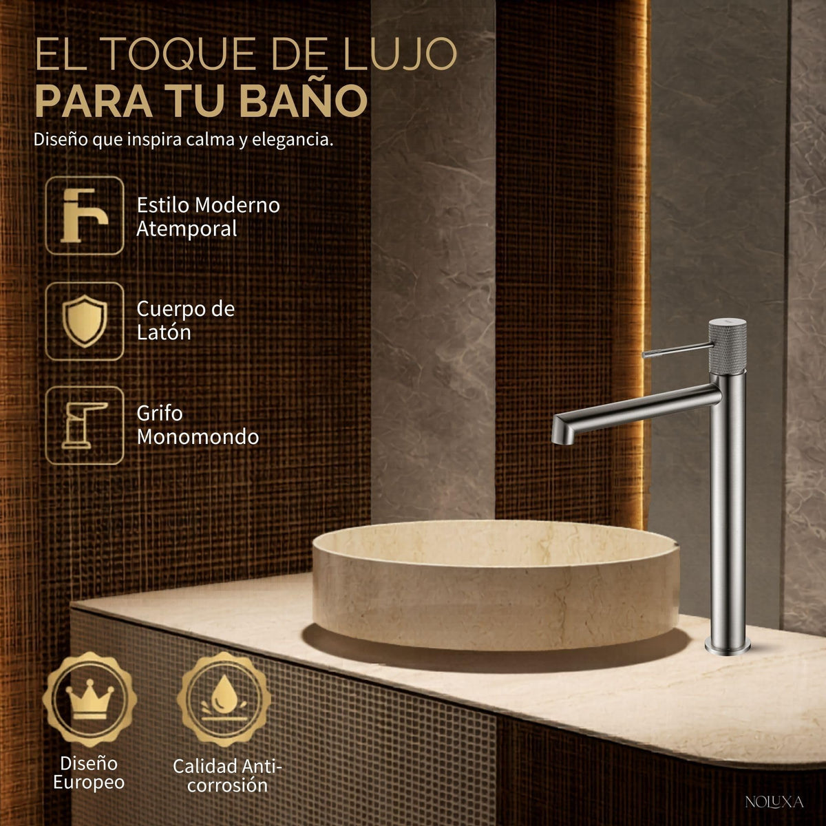 Mitigeur de lavabo à bec haut Série LINE