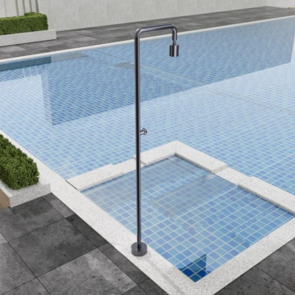 DUCHA PISCINA EXTERIOR EN ACERO INOX. S.316 SERIE POOL