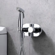 IMEX - Ducha Bidet Agua Fría Color Cromado | Grifo Bidet Empotrado para WC Cromada | Ducha Higiénica Monomando para Inodoro | Grifería Sustituto de Bidé | Serie Maui Cromado