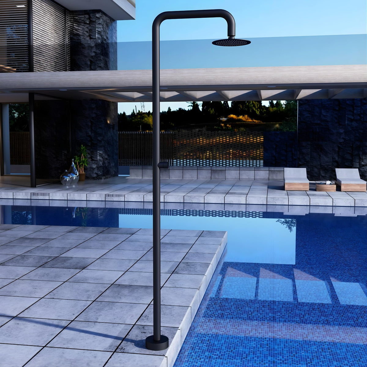 DUCHA PISCINA EXTERIOR EN ACERO INOX. S.316 SERIE OREGON