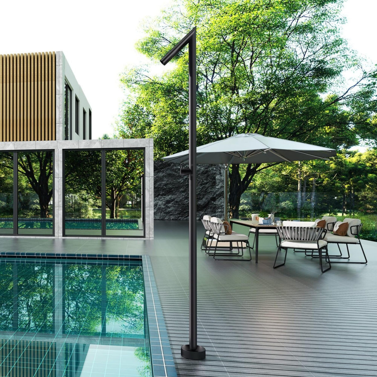 DUCHA PISCINA EXTERIOR EN ACERO INOX. S.316 SERIE OKLAHOMA