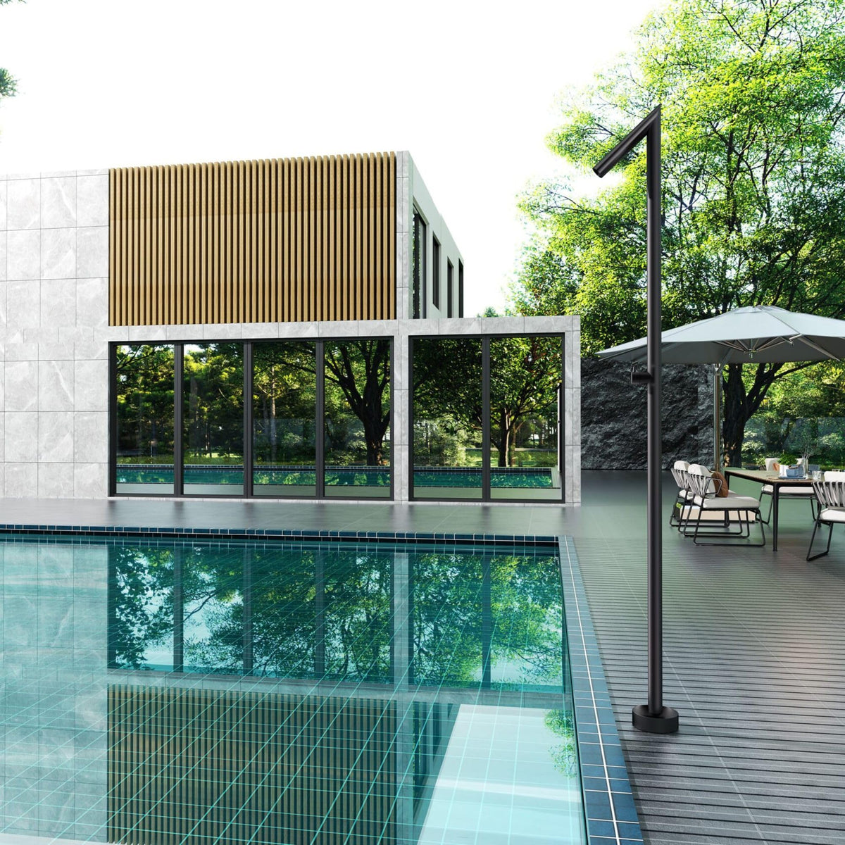 DUCHA PISCINA EXTERIOR EN ACERO INOX. S.316 SERIE OKLAHOMA