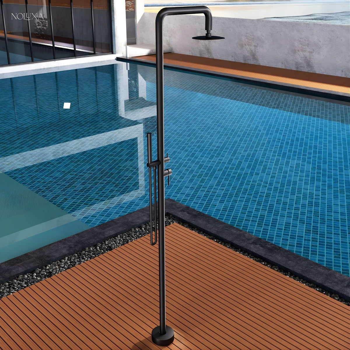 DUCHA PISCINA EXTERIOR EN ACERO INOX. S.316 SERIE FLORIDA