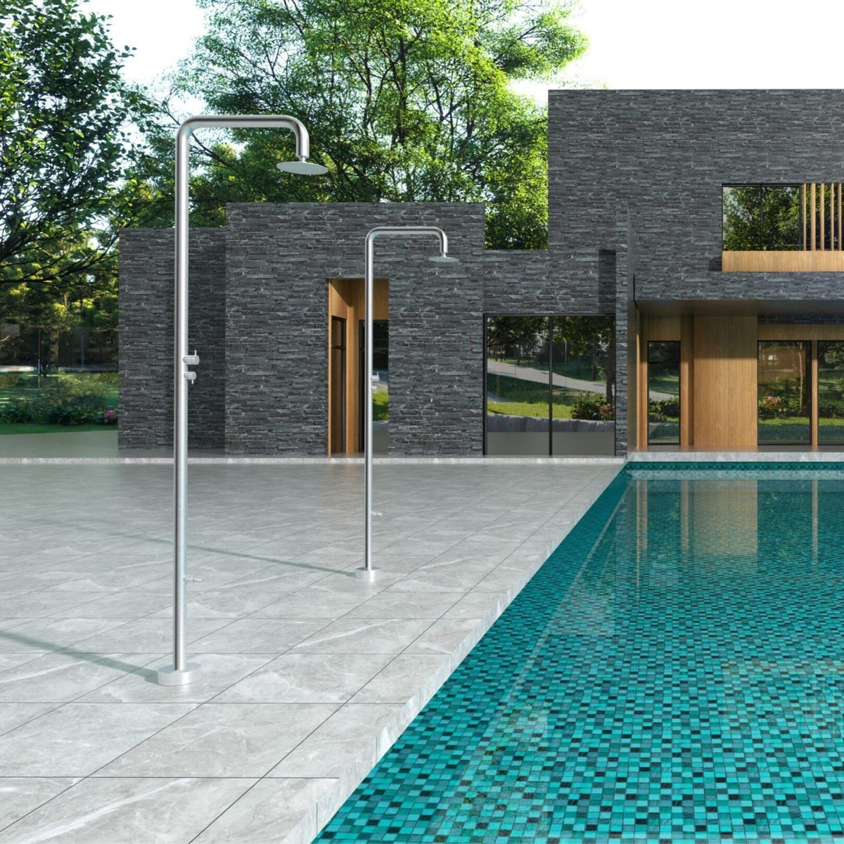 DUCHA PISCINA EXTERIOR EN ACERO INOX. S.316 SERIE MICHIGAN
