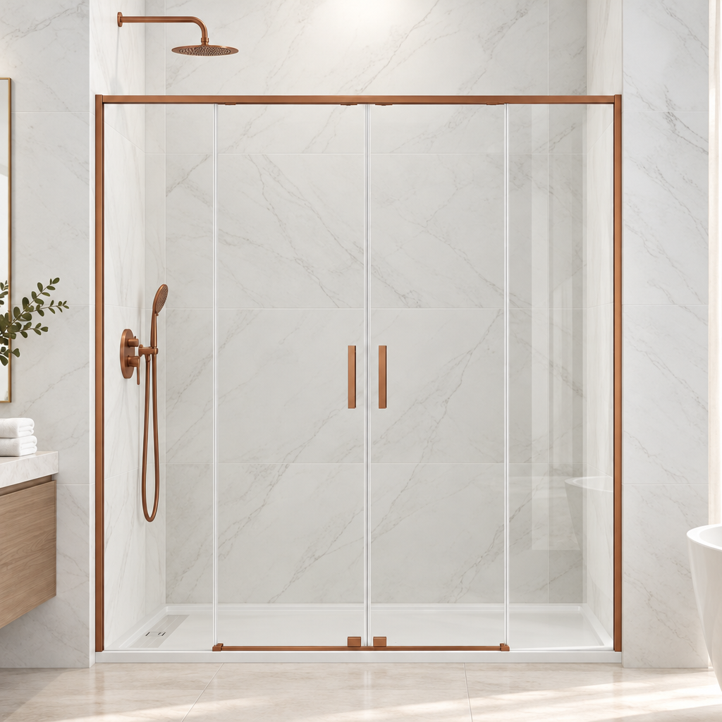 FRONT SHOWER ENCLOSURE 2 FIXED PANELS + 2 SLIDING DOORS TWENTY SERIES