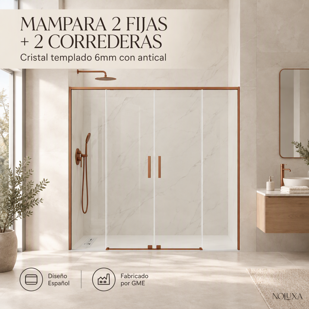 FRONT SHOWER ENCLOSURE 2 FIXED PANELS + 2 SLIDING DOORS TWENTY SERIES