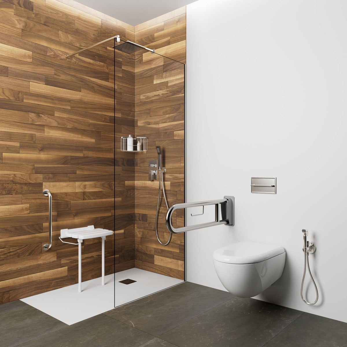 BANQUETA DUCHA AYUDA PLEGABLE