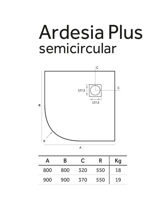 Quadrant resin shower tray ARDESIA SERIES