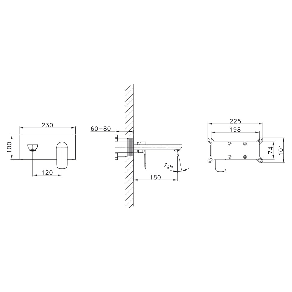 GRIFO LAVABO EMPOTRADO MONOMANDO SERIE CASSIO - Noluxa