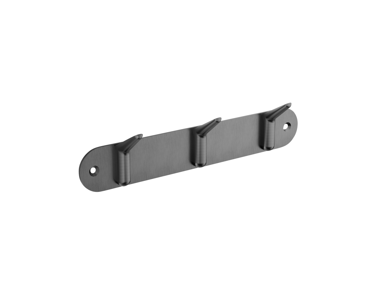 PERCHA TRIPLE EN ACERO INOX S.304 SERIE AURA — Black Gun Metal — CAA006-02/BGM