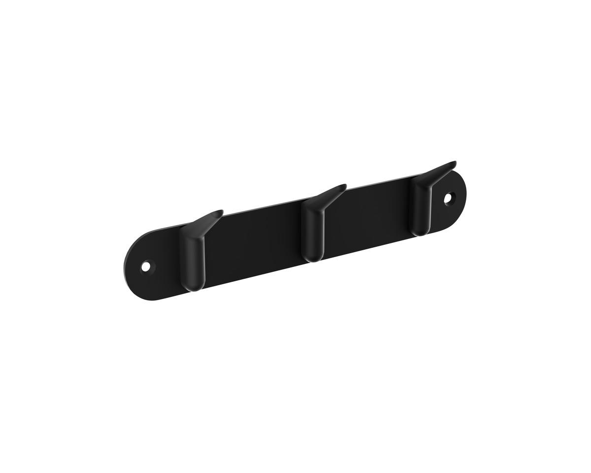 PERCHA TRIPLE EN ACERO INOX S.304 SERIE AURA — Negro Mate — CAA006-02/NG